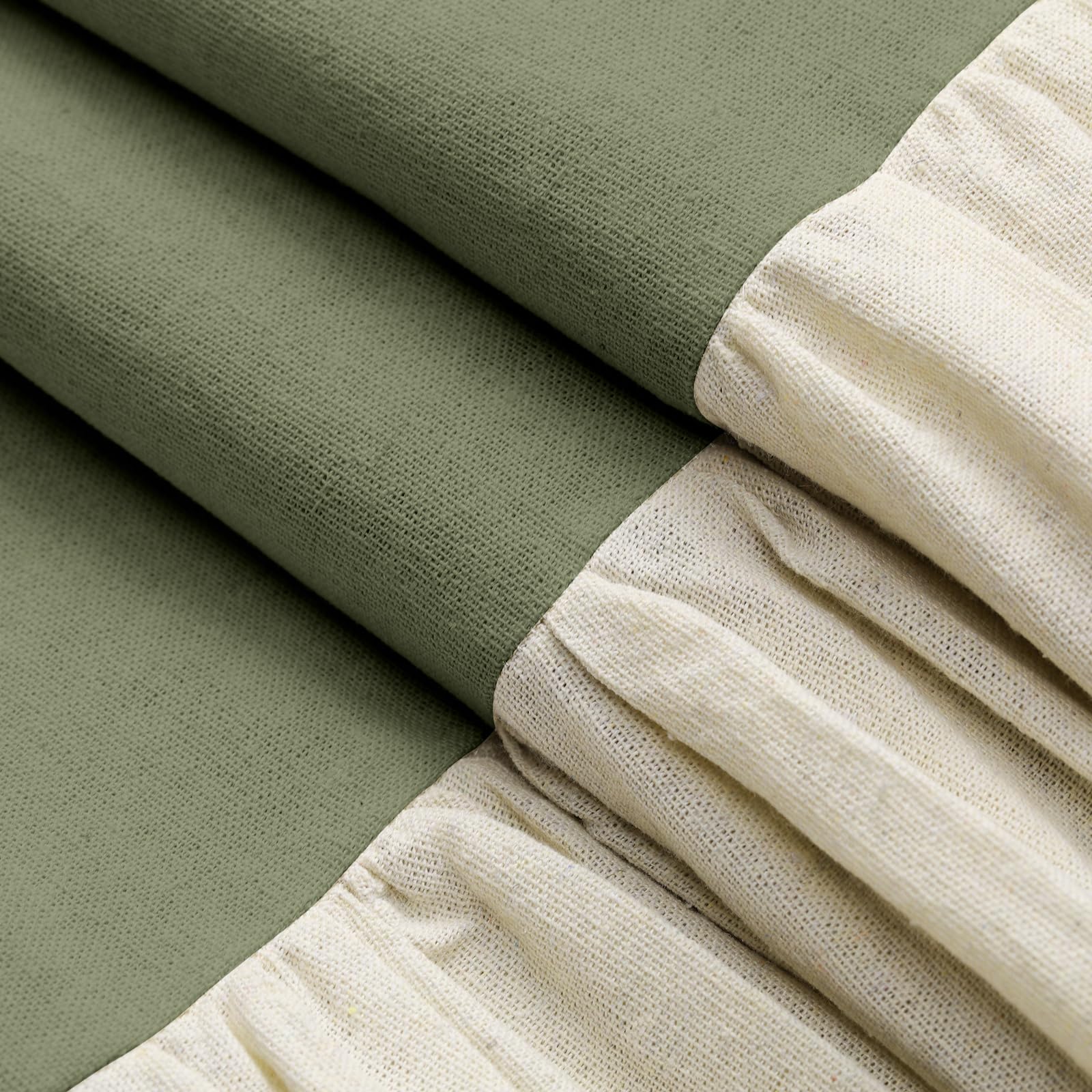 Awellife Ruffle Shower Curtain, Ruched Microfiber Vintage Handcrafted Bow Tie Bath Curtain For Master Bathroom, 72' W X 72' H Green